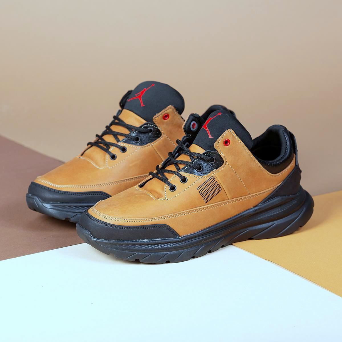 Чоловічі шкіряні кросівки Jordan коричнивий (Харків)