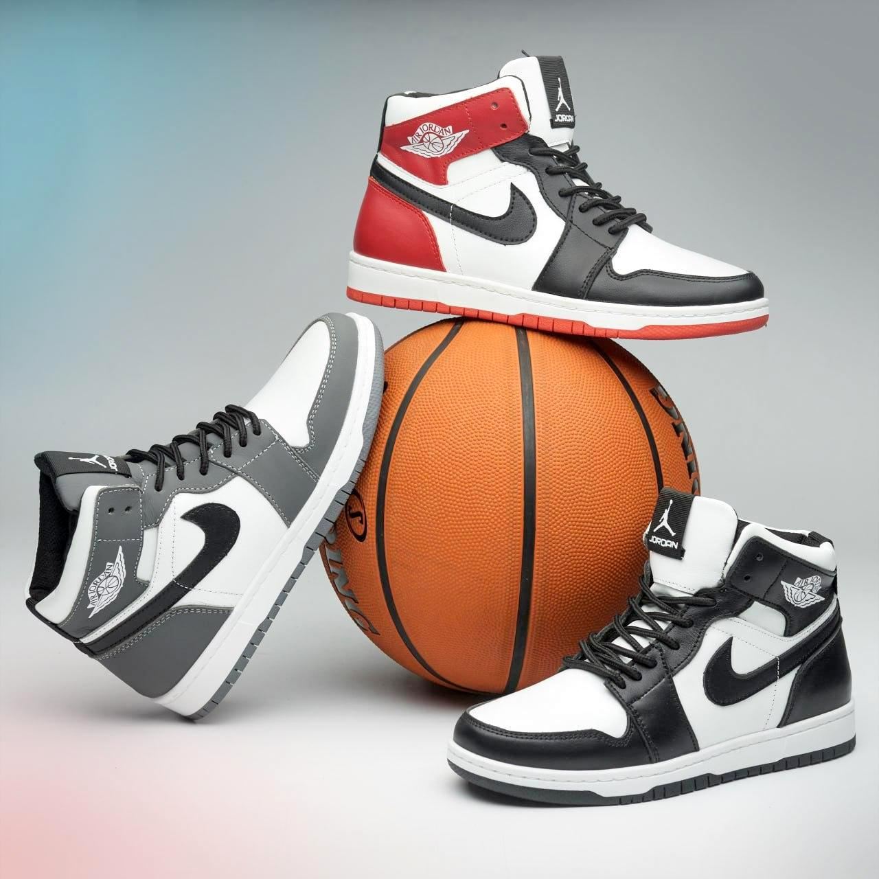 Подростковые зимние кожаные кроссовки Nike Air Black-Red-White (Харьков)