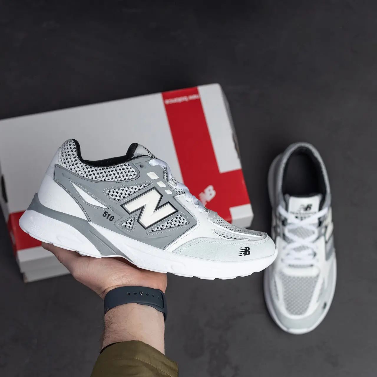 Чоловічі літні легкі дихаючі кросівки NB 510 WHITE (Харків)