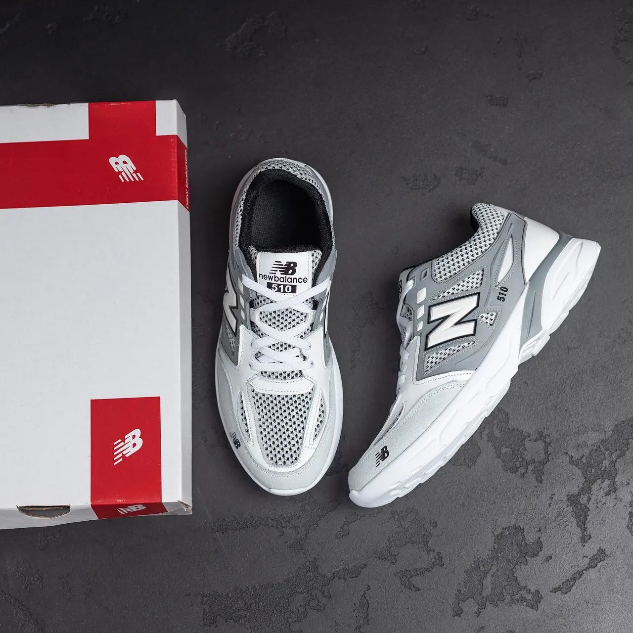 Чоловічі літні легкі дихаючі кросівки NB 510 WHITE (Харків)