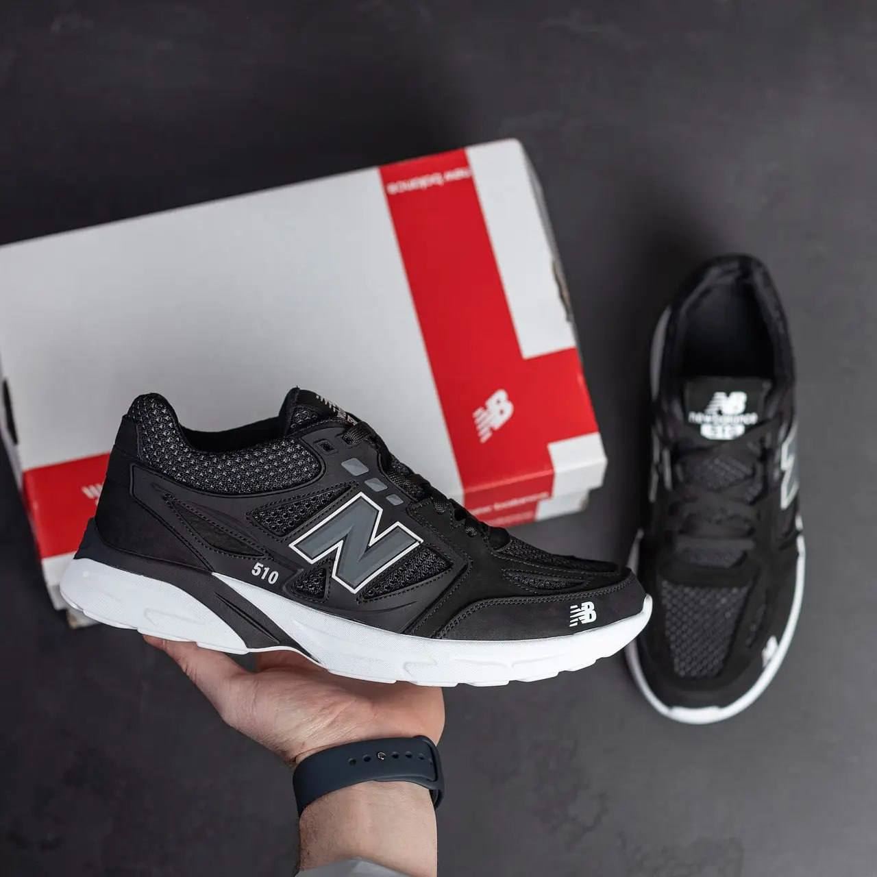 Чоловічі літні легкі дихаючі кросівки NB 510 BLACK (Харків)