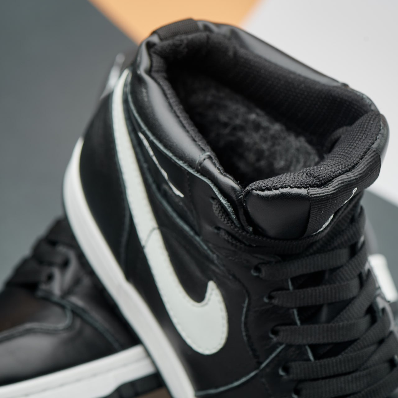 Підліткові зимові шкіряні кросівки Nike Air Black (Харків)