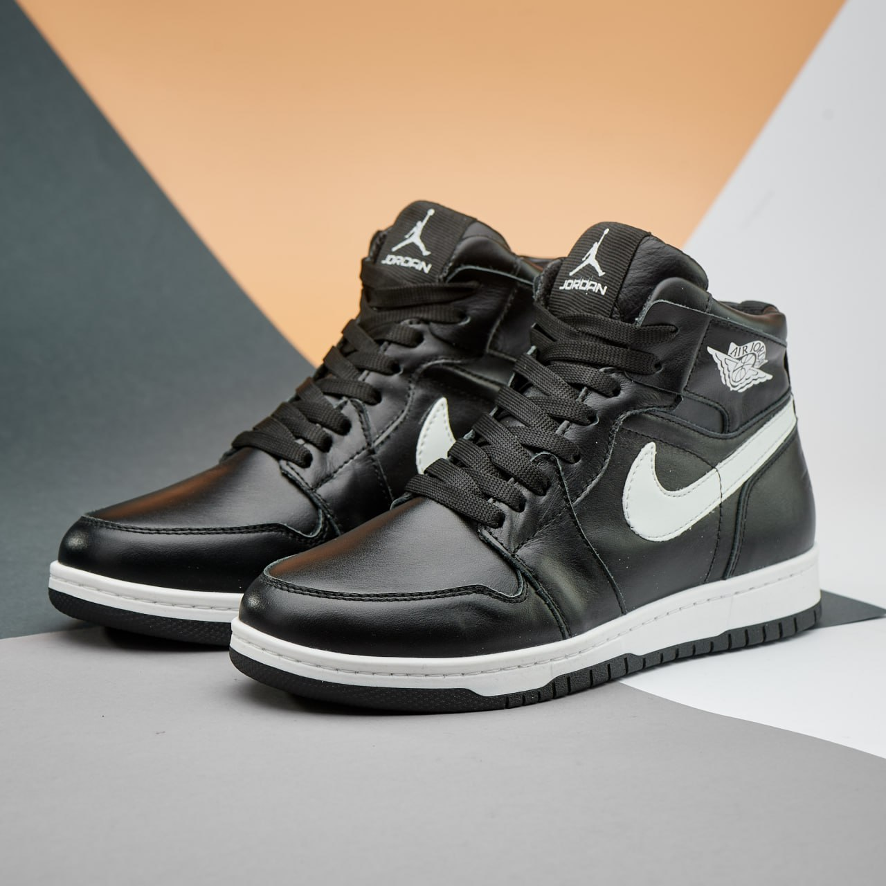 Підліткові зимові шкіряні кросівки Nike Air Black (Харків)