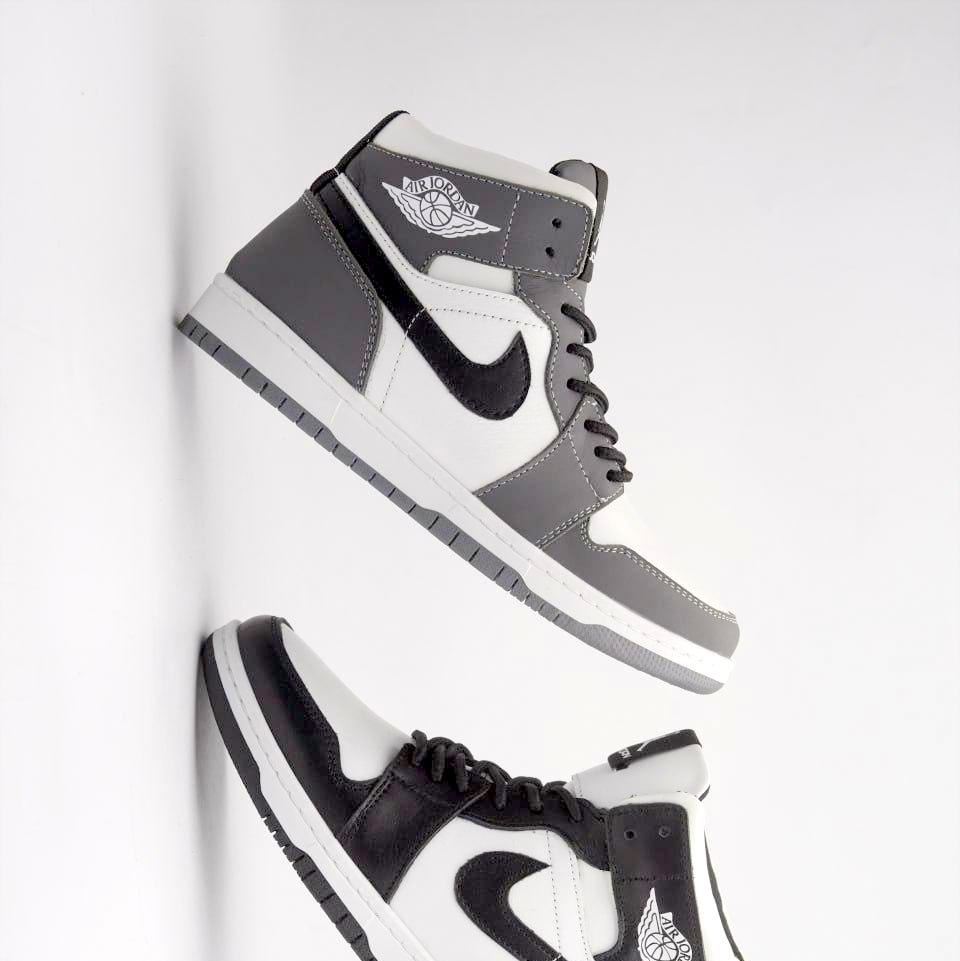 Підліткові зимові шкіряні кросівки Nike Air Grey-White (Харків)