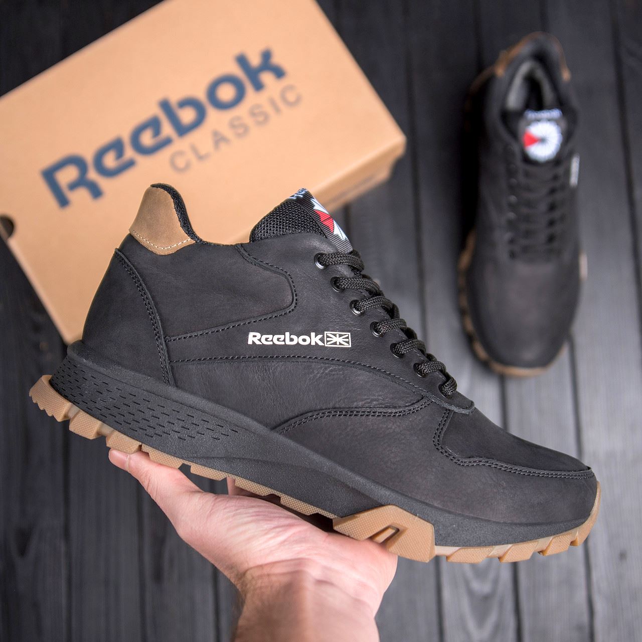 Чоловічі зимові шкіряні кросівки R-02 G-Step  Black (Харків)