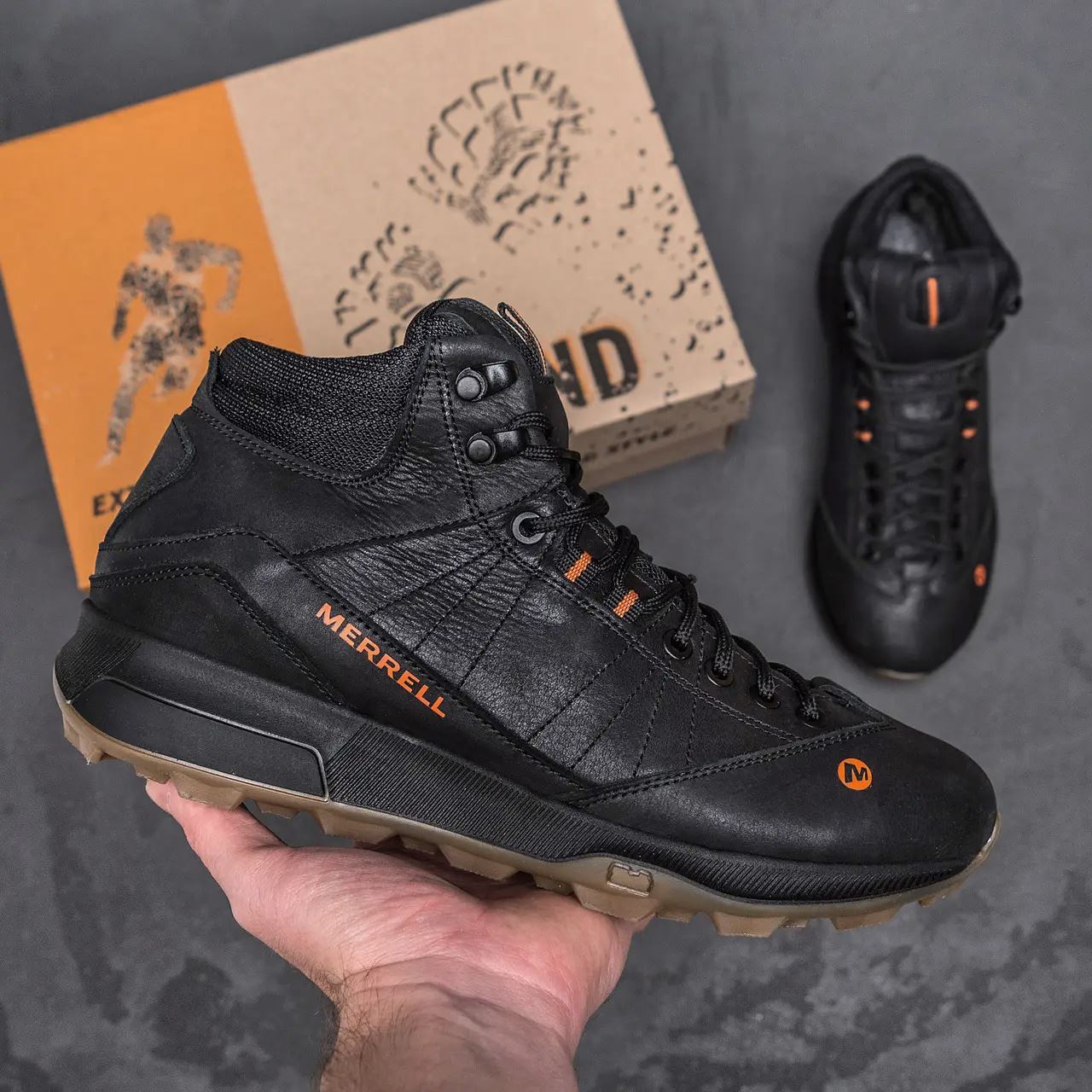 Чоловічі зимові шкіряні черевики Merrell Black (Харків)