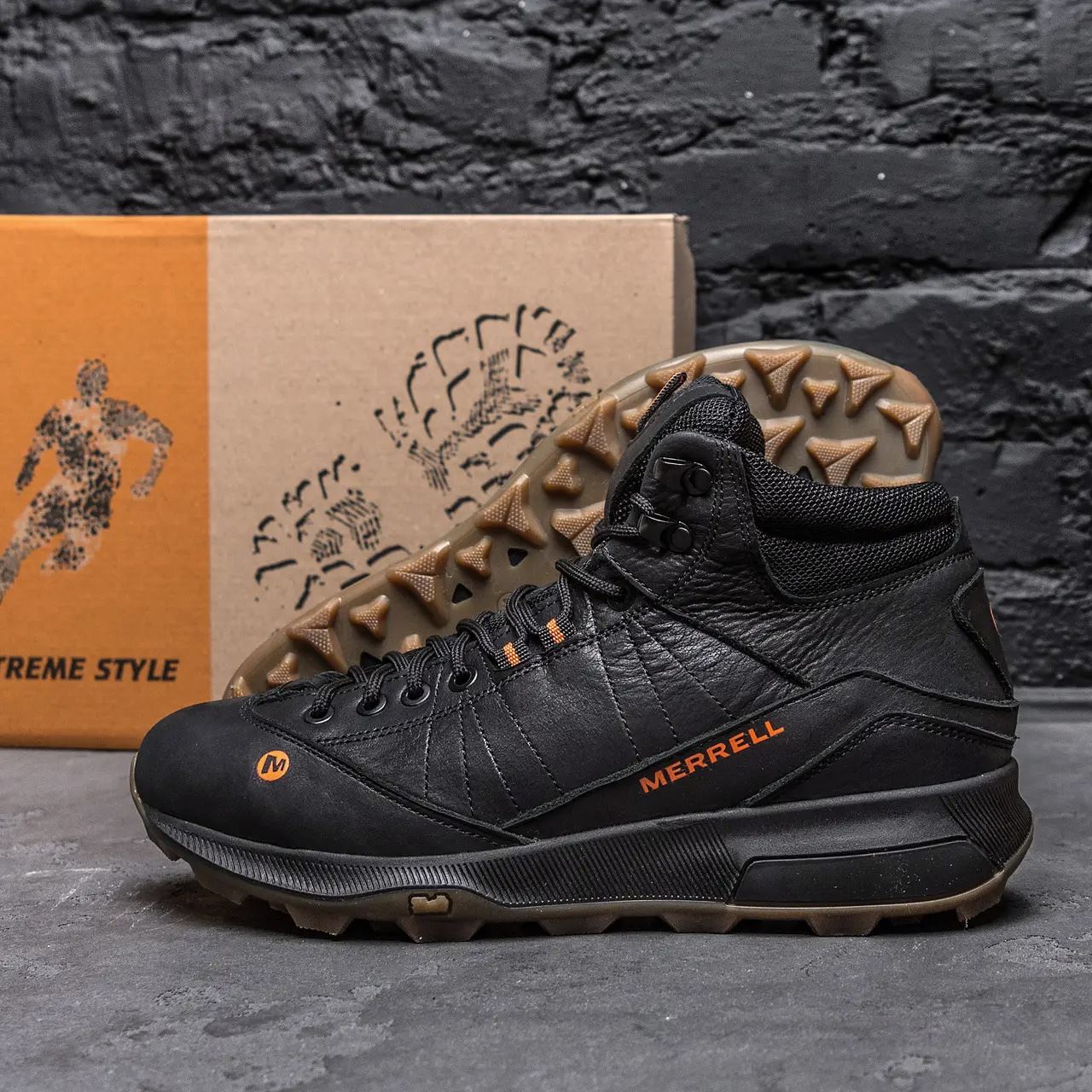 Чоловічі зимові шкіряні черевики Merrell Black (Харків)