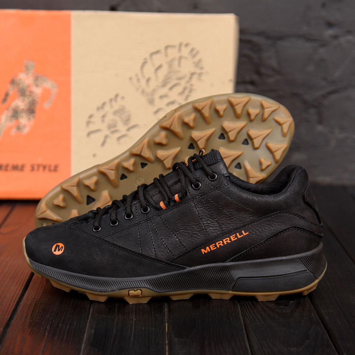 Чоловічі шкіряні кросівки Merrell Black (Харків)