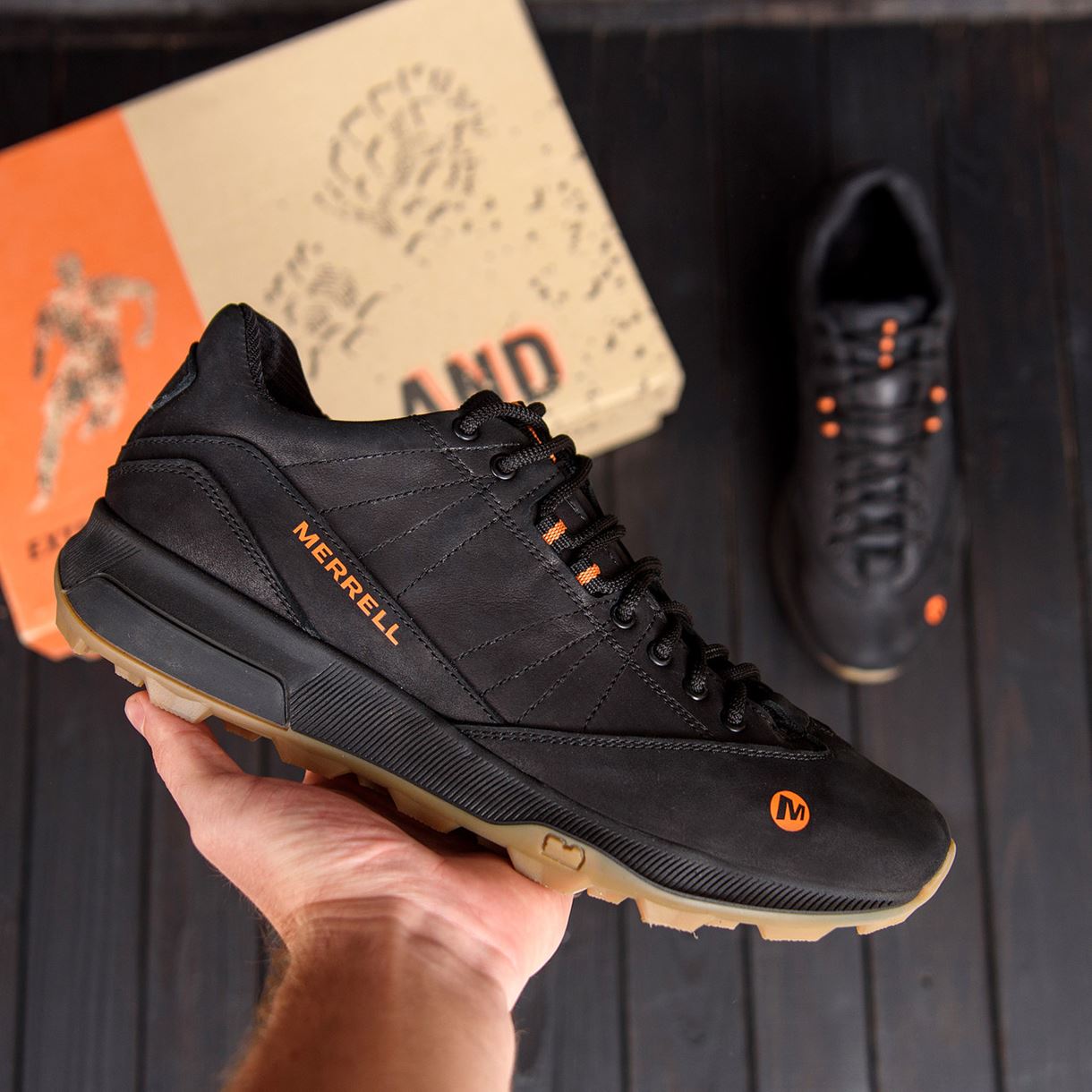 Чоловічі шкіряні кросівки Merrell Black (Харків)