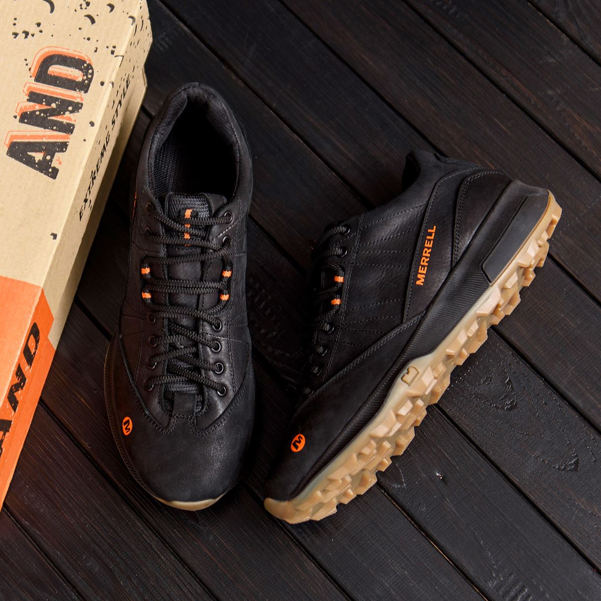 Чоловічі шкіряні кросівки Merrell Black (Харків)
