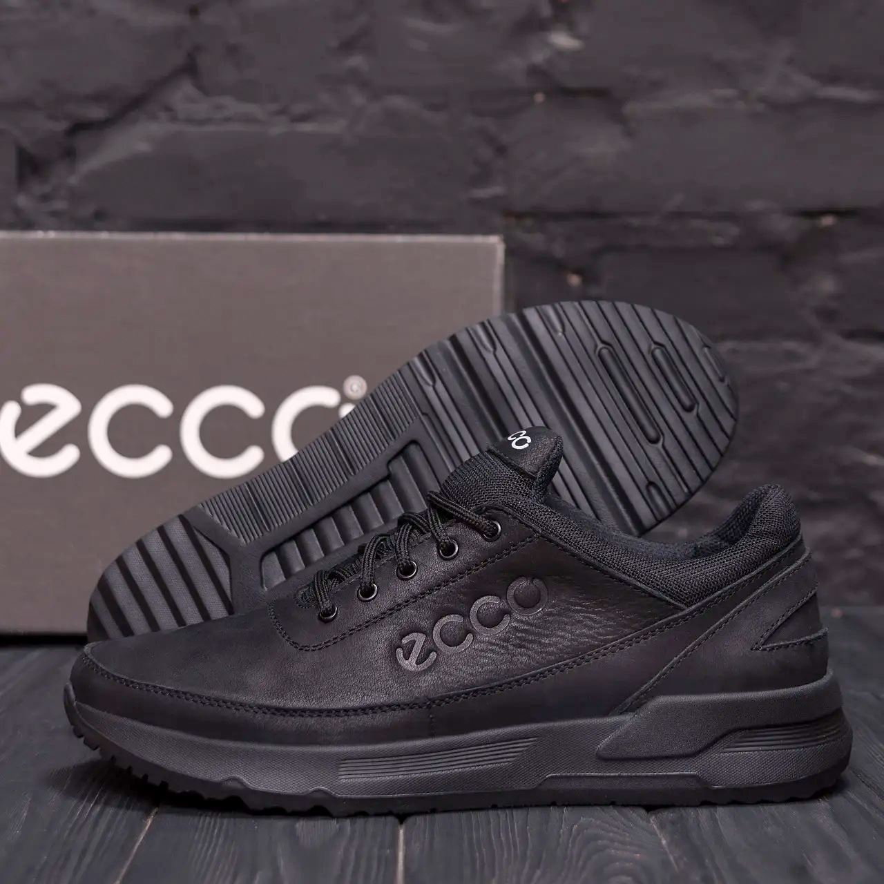 Чоловічі шкіряні кросівки Е-series Natural Motion Black (Харків)