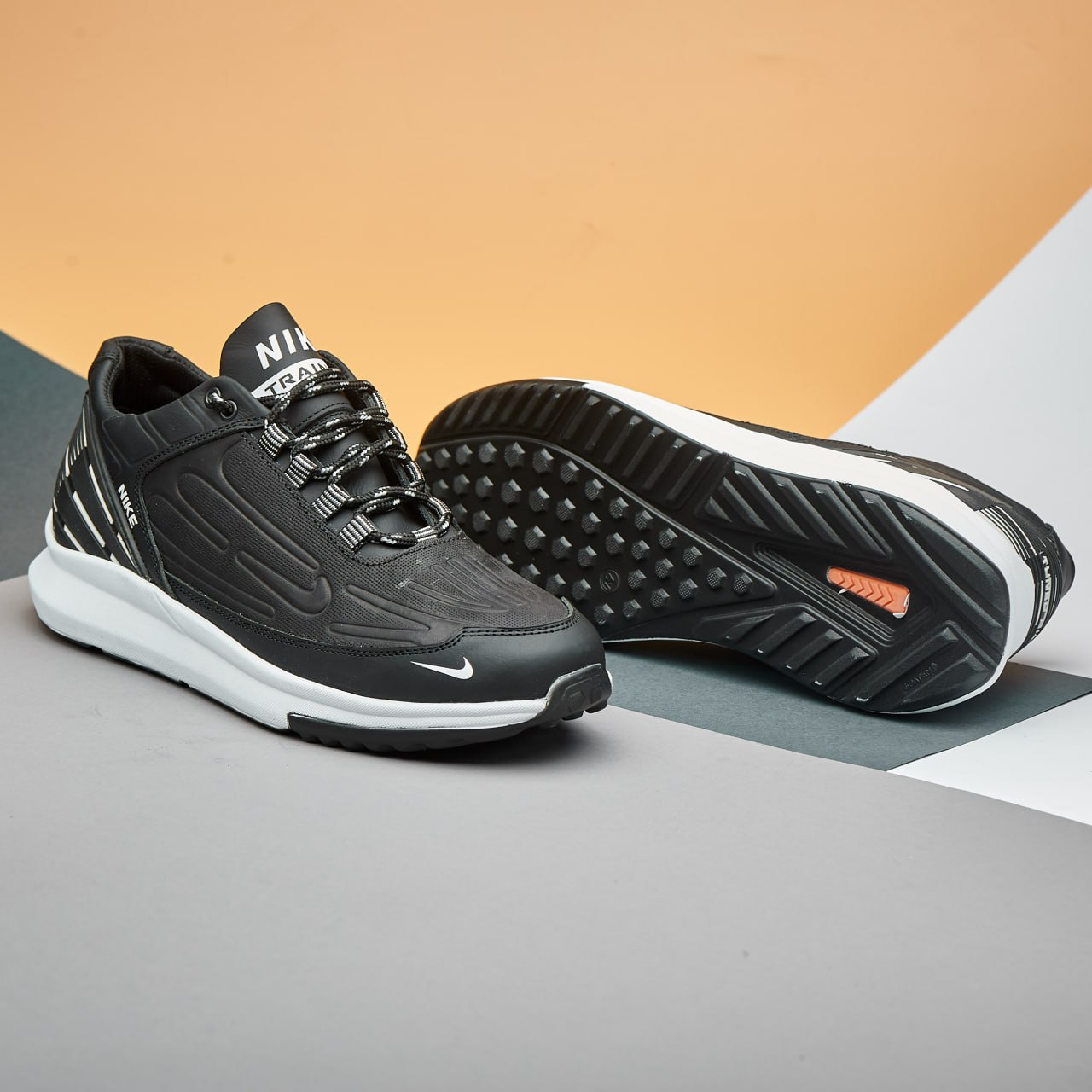 Чоловічі шкіряні кросівки Air Tuned Max Black N-7 (Харків)