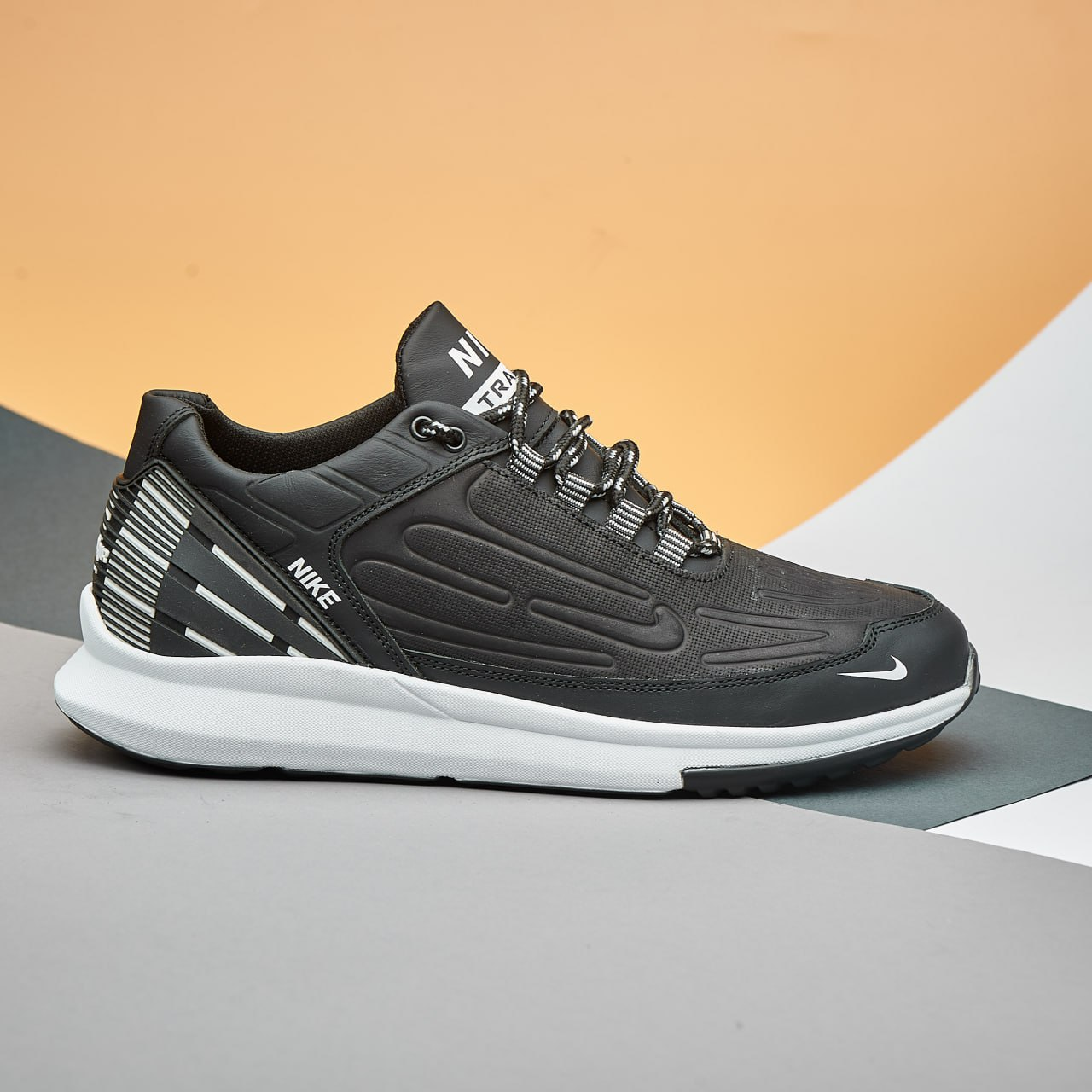 Чоловічі шкіряні кросівки Air Tuned Max Black N-7 (Харків)