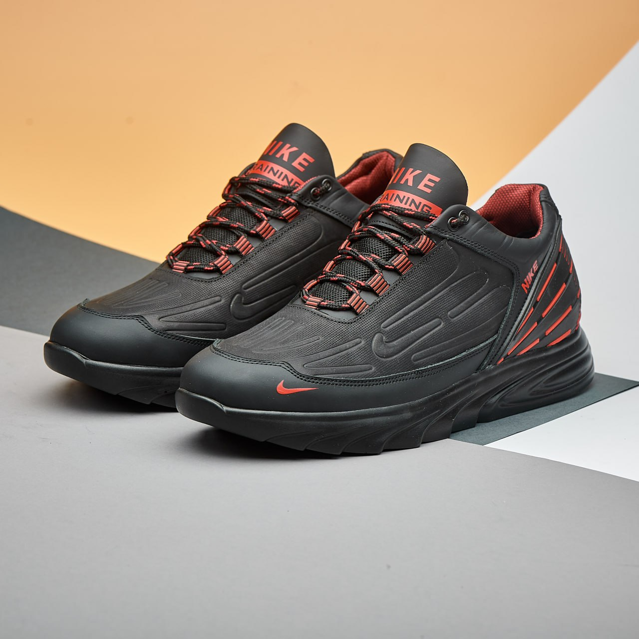 Чоловічі шкіряні кросівки Air Tuned Max Black N-77 (Харків)