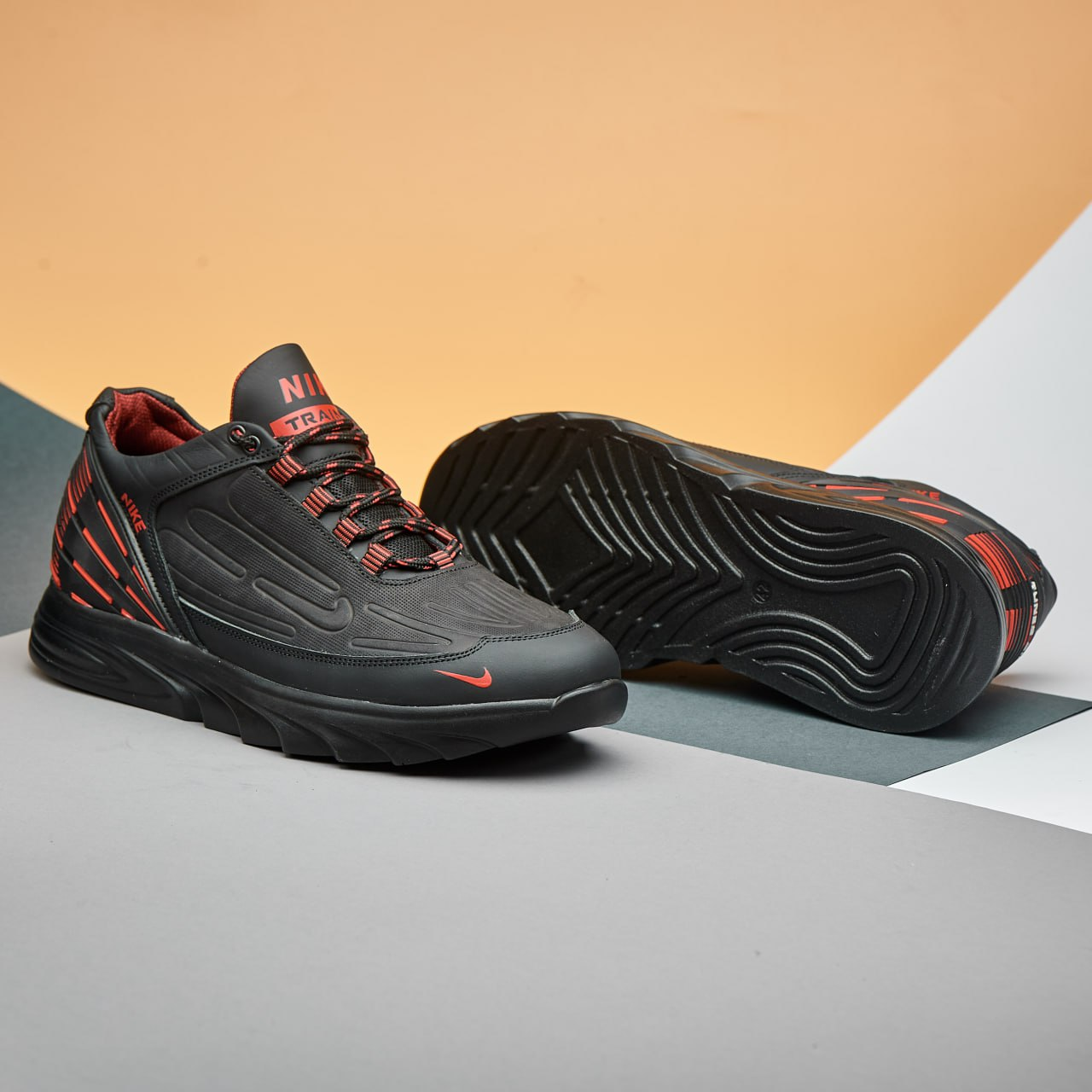 Чоловічі шкіряні кросівки Air Tuned Max Black N-77 (Харків)